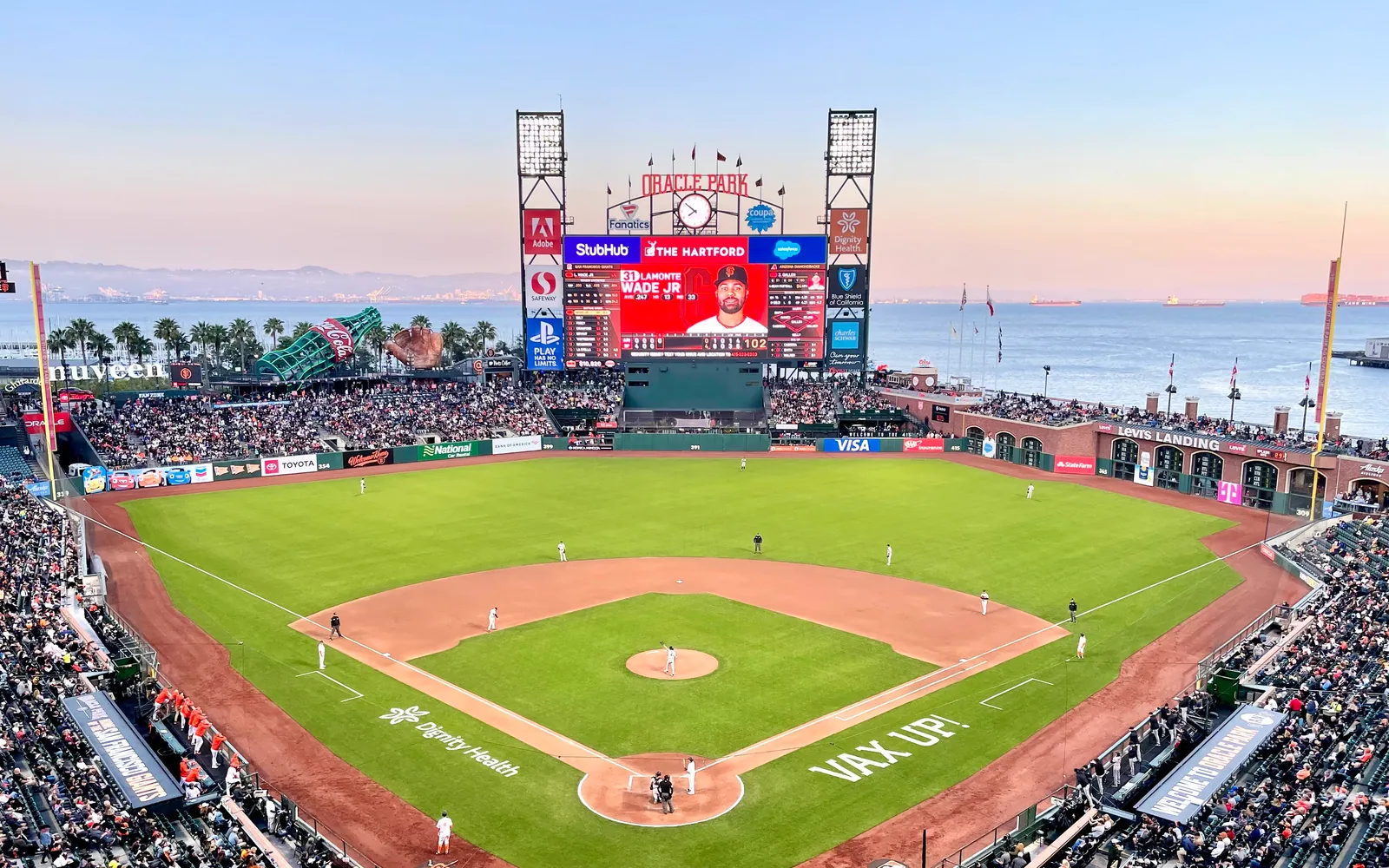 Oracle Park and the San Francisco waterfront for a California baseball road trip
